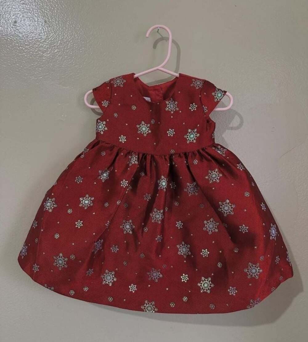 Bonnie Baby Red Snowflake Holiday Dress 12M